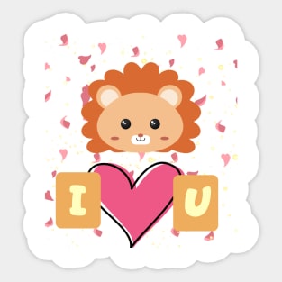 I Love U Sticker